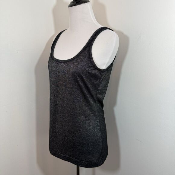 Banana Republic Sparkle Metallic Tank Top Cami Womens Small Pullover Black - Picture 2 of 8